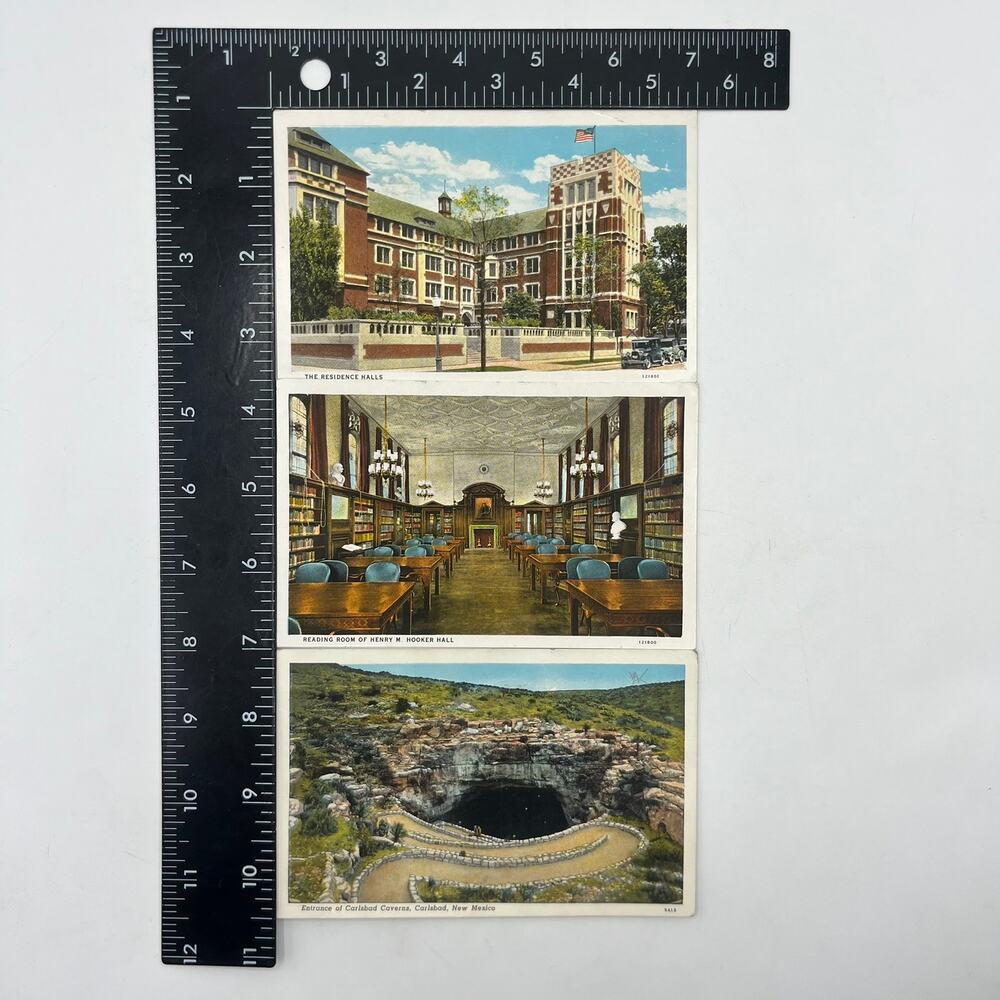 Lot 3 1930s Postcards Chicago Illinois Carlsbad New Mexico US Postmarked
